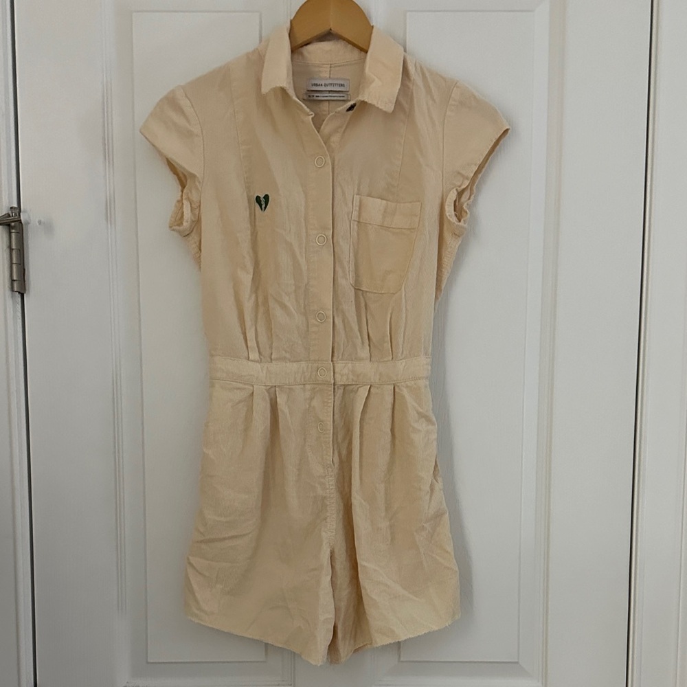 Urban Outfitters Quinn Shortie Knock Out Corduroy Romper